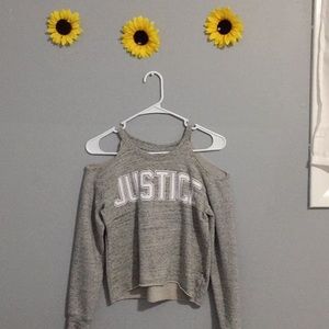 Long sleeved gray justice shirt